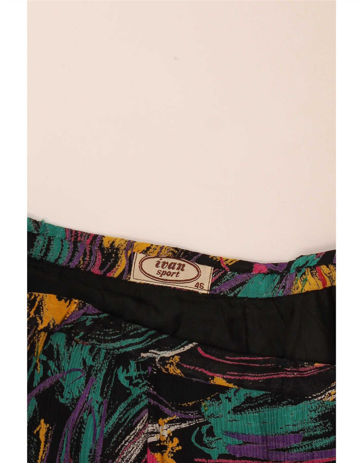 Gonna a pieghe vintage da donna con motivo astratto IT 46 grande W28 multicolore