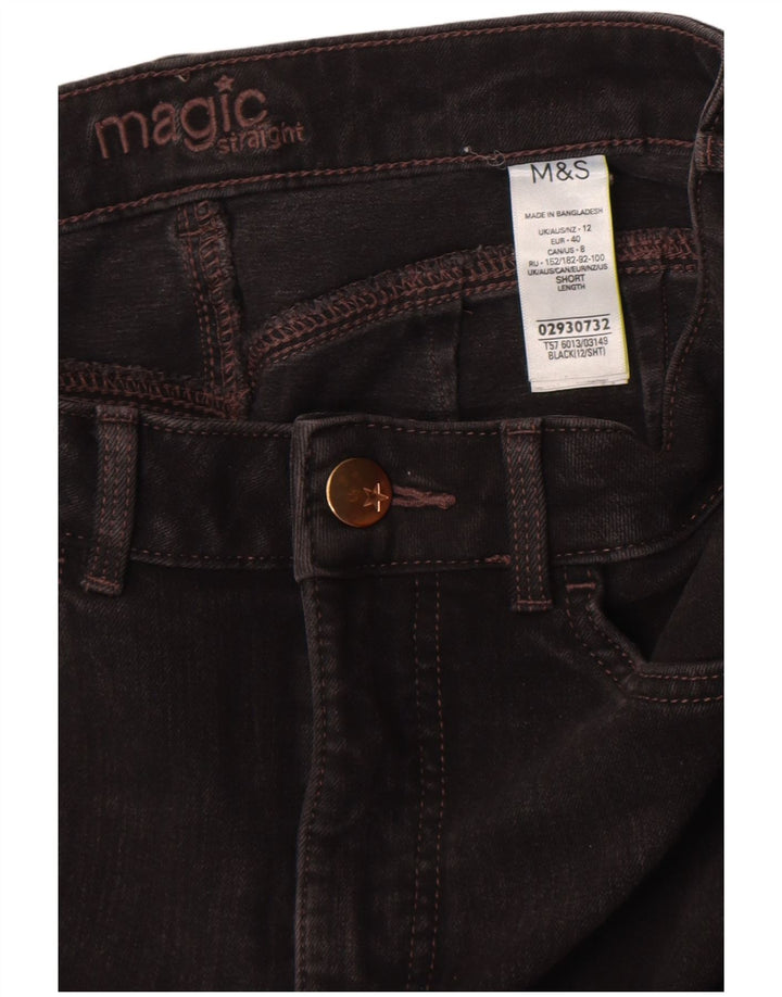 Jeans dritti da donna Marks & Spencer UK 12 medio W32 L27 cotone nero