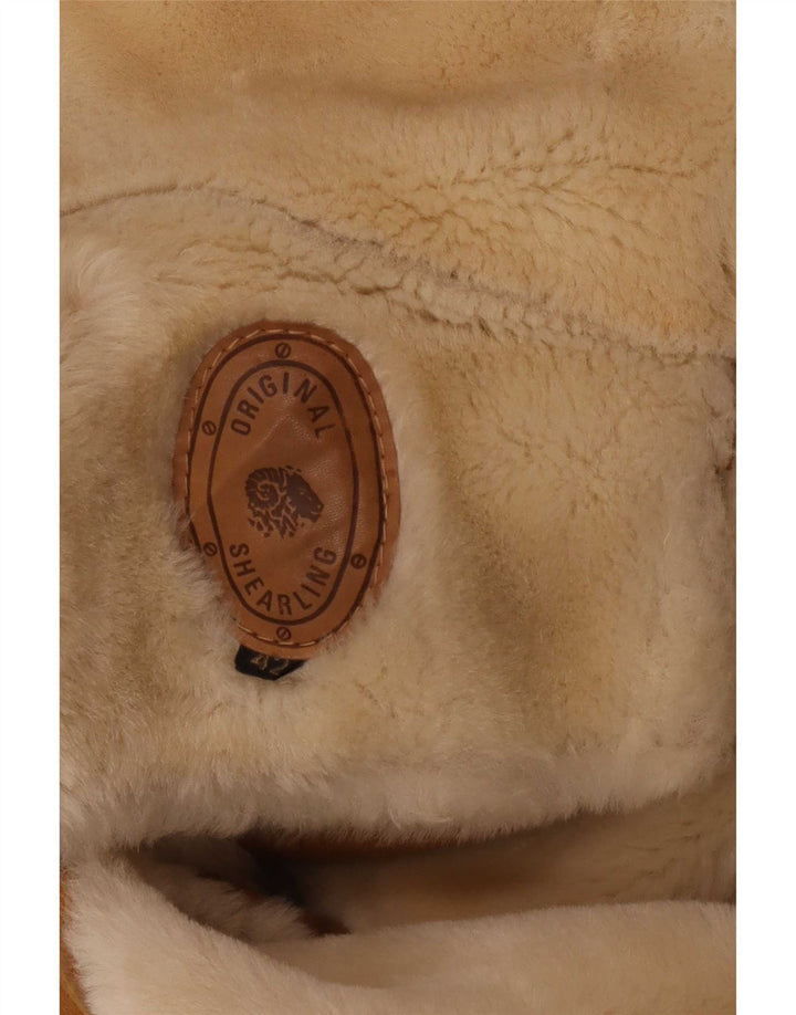 Giubbotto oversize in shearling vintage da donna IT 42 Colorblock marrone medio