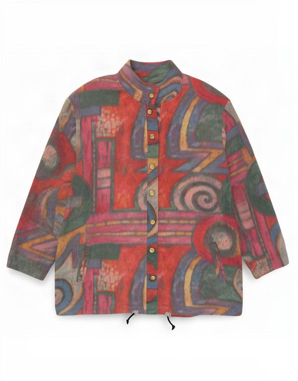Giacca in pile da donna F.LLI Campagnolo UK 18 XL multicolore geometrica