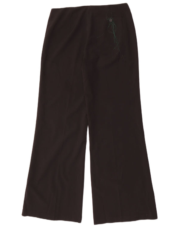 Pantaloni casual a gamba larga da donna Benetton IT 42 Medium W30 L34 Nero
