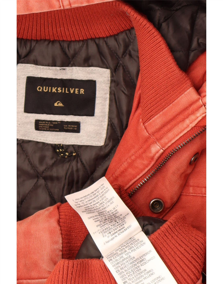 Giubbotto bomber con cappuccio da donna Quiksilver UK 12 medio rosso cotone