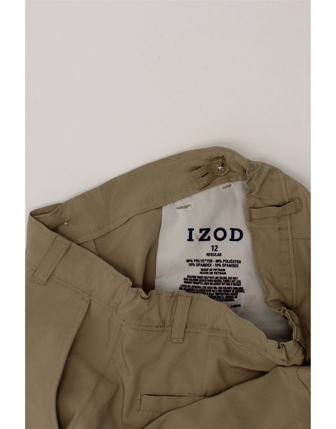 IZOD Boys Regular Chino Shorts 11-12 Years W26  Khaki Polyester Vintage Izod and Second-Hand Izod from Messina Hembry 