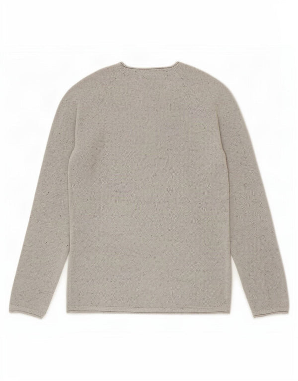 Jack & Jones Maglione da uomo con scollo a barchetta Piccolo cotone chiazzato grigio