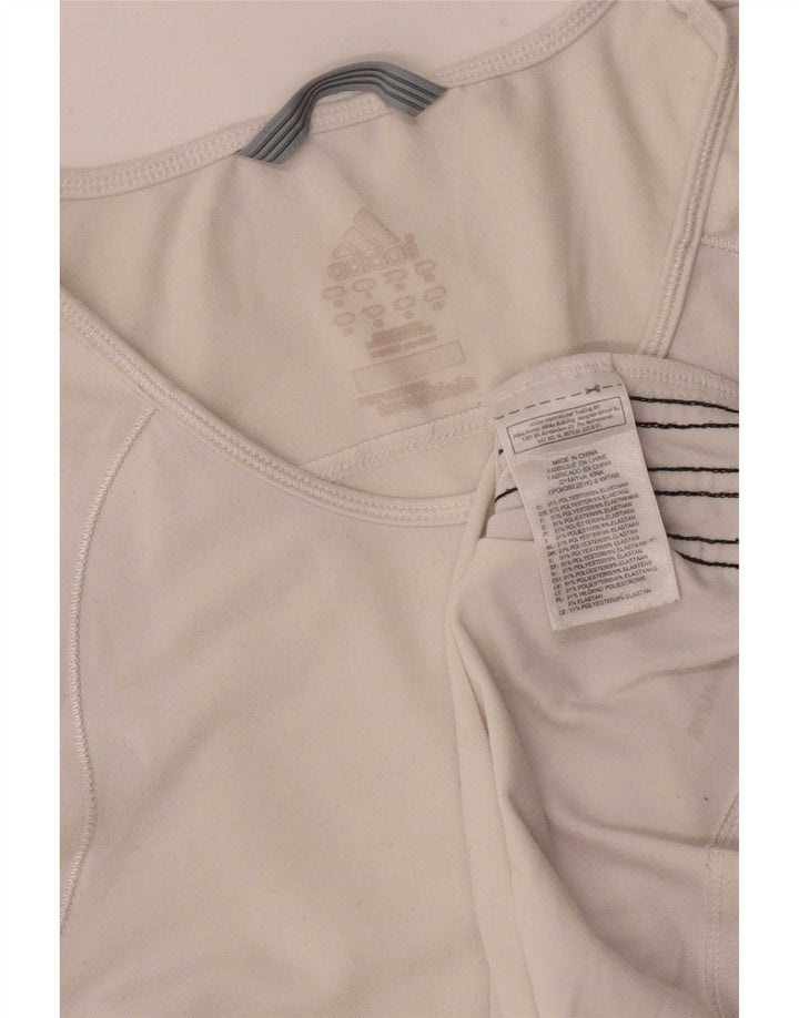 T-shirt Adidas Climalite da donna Top UK 12 poliestere bianco medio