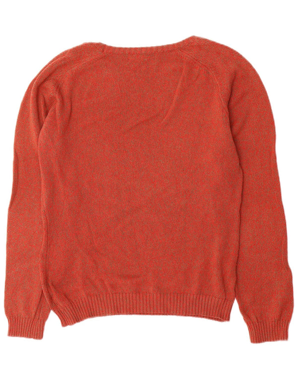 Maglione maglione con scollo a barca da donna Timberland UK 14 Cotone chiazzato rosso medio