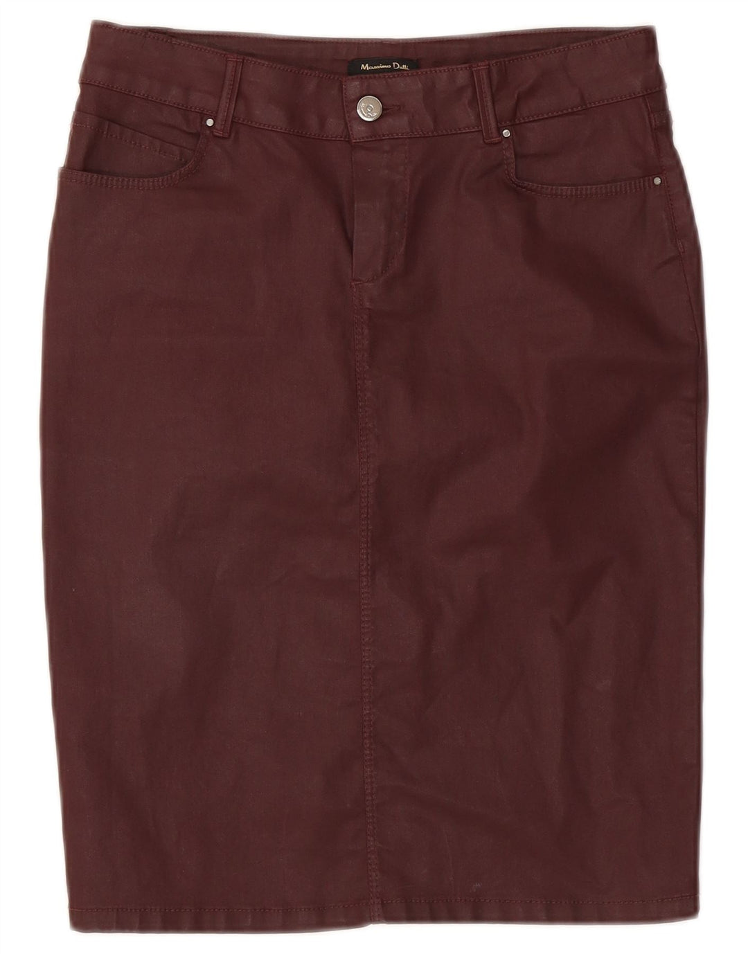 Gonna tubino da donna Massimo Dutti W28 cotone bordeaux medio