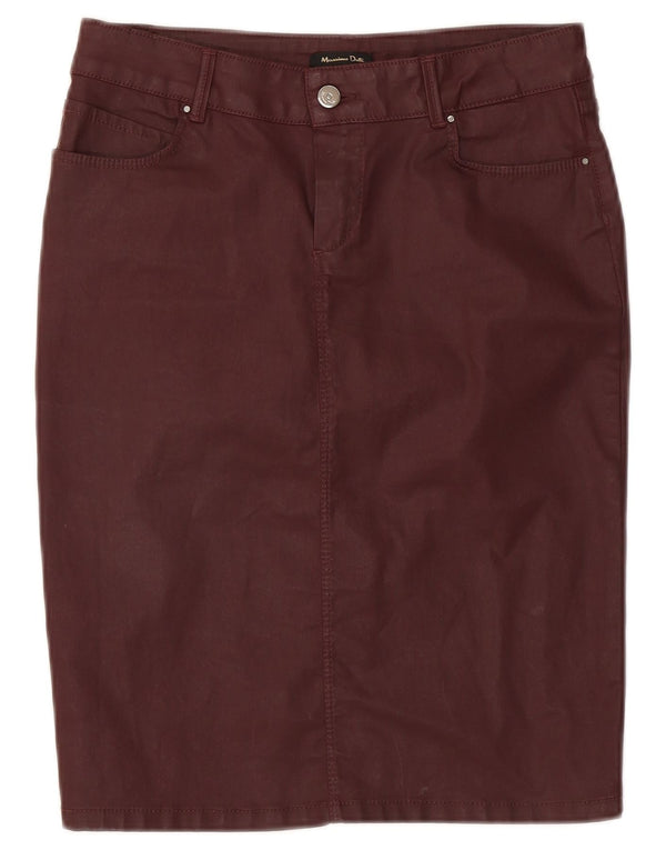 Gonna tubino da donna Massimo Dutti W28 cotone bordeaux medio