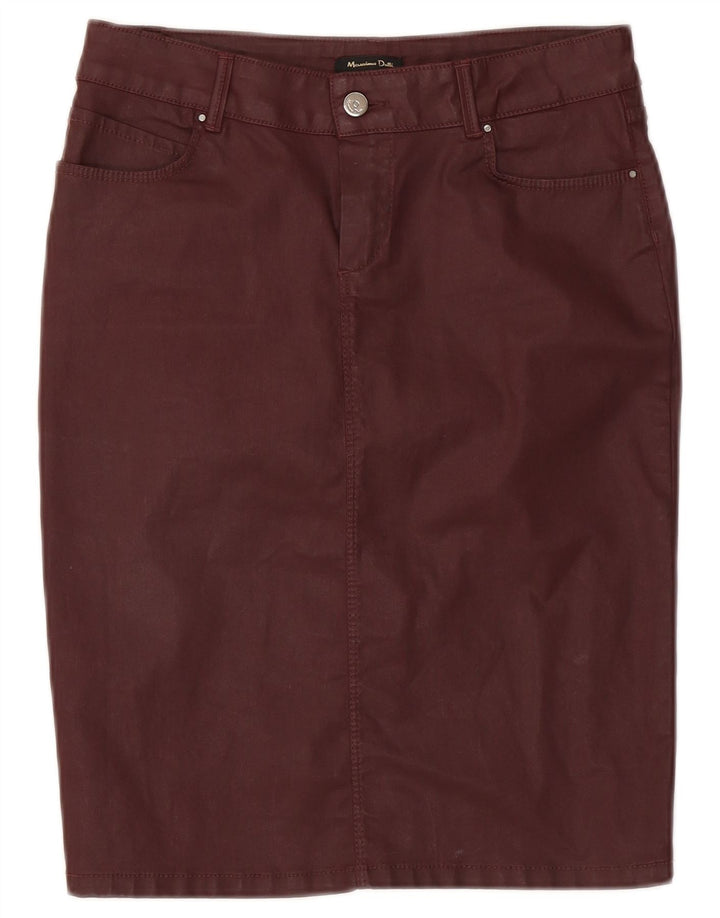 Gonna tubino da donna Massimo Dutti W28 cotone bordeaux medio