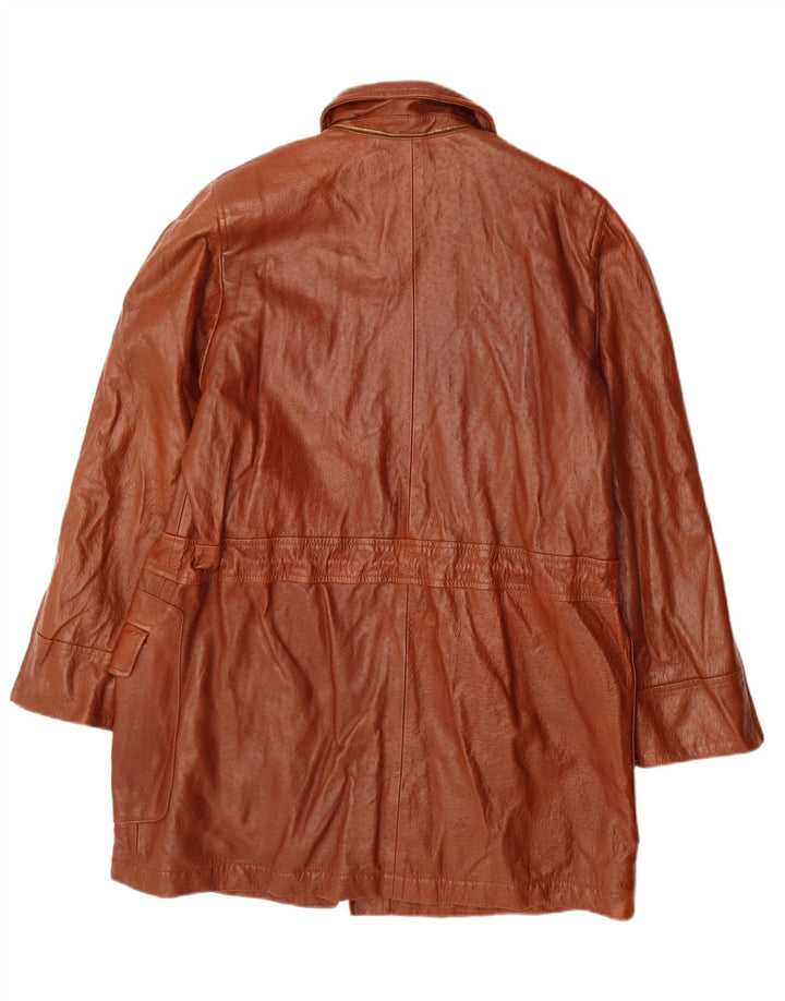 Cappotto in pelle da donna Escada di Margaretha Ley, vestibilità ampia, EU 40, marrone medio