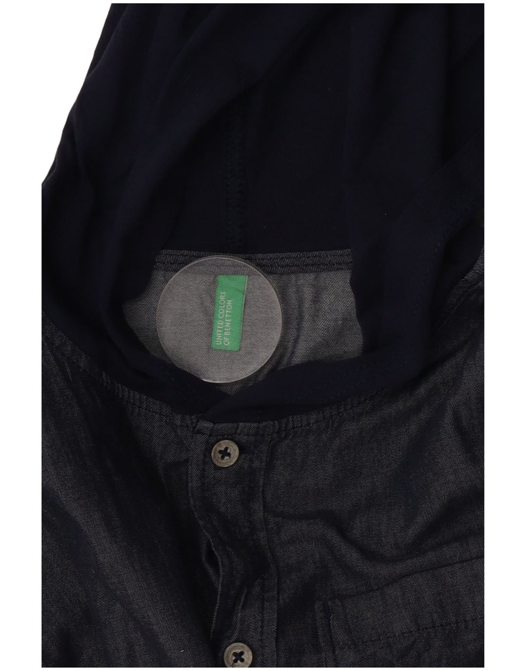 Camicia con cappuccio da uomo Benetton Small Blu Navy Colourblock
