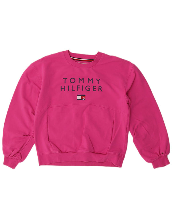 Felpa grafica per ragazze Tommy Hilfiger 13-14 anni in cotone rosa