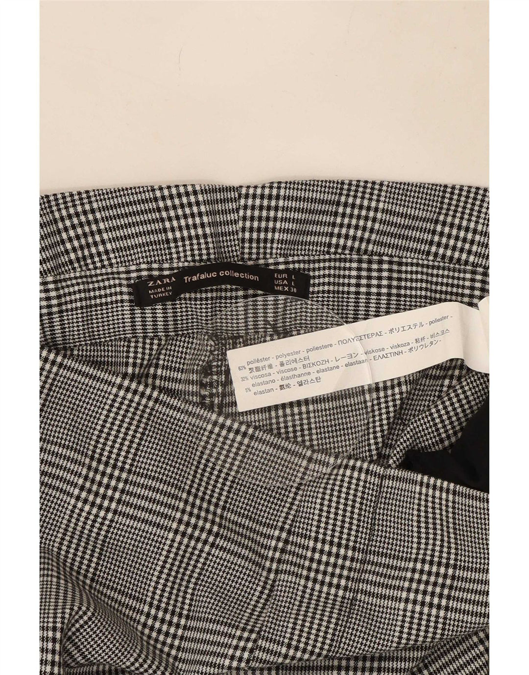 Pantaloni corti Zara Trafaluc da donna grandi W30 L26 pied de poule grigi