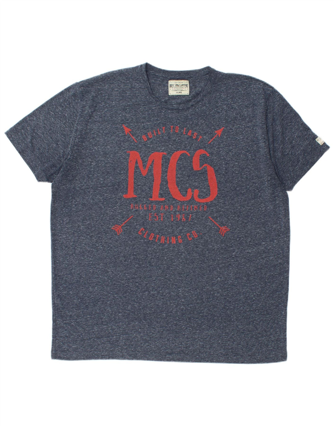 T-shirt grafica da uomo Marlboro Classics Top 2XL Poliestere screziato blu navy