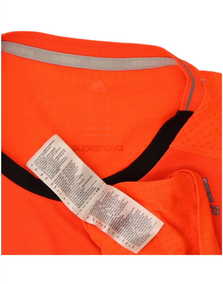 ADIDAS Mens Supernova T-Shirt Top Large Orange Colourblock Polyester