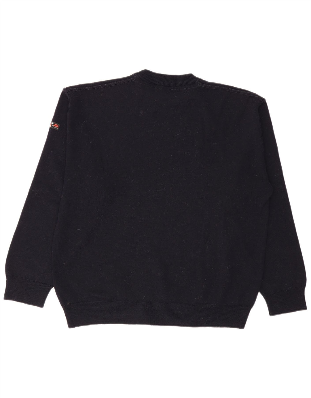 Maglione girocollo da uomo VINTAGE grande in cotone blu navy