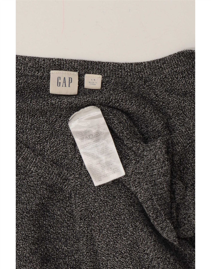 Gap Maglione da uomo con scollo a V, grande cotone screziato blu navy