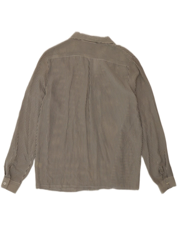 Camicetta camicia da donna Alba Fornari UK 14 Seta a righe bianche medie