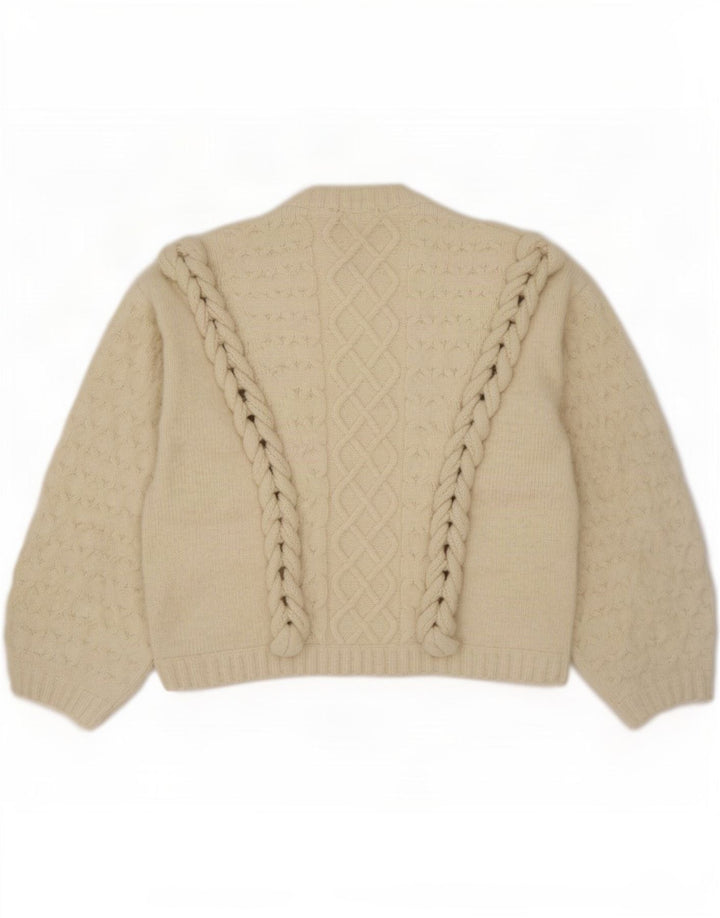 Topshop Maglione girocollo oversize da donna girocollo UK 14 medio Bianco sporco