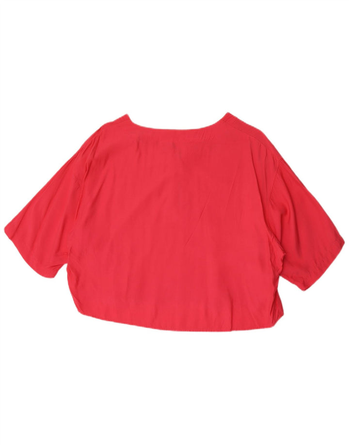 Camicetta oversize corta da donna Benetton IT 44 Viscosa rosa medio