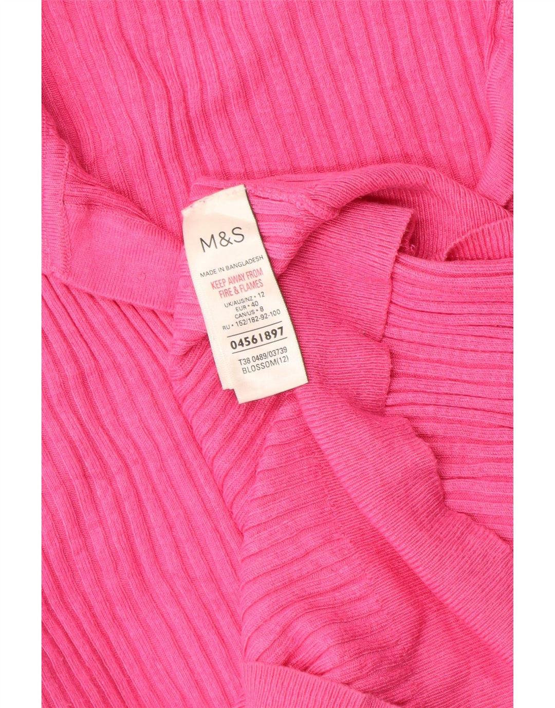 Maglione da donna Marks & Spencer con collo alto UK 12 Viscosa rosa medio