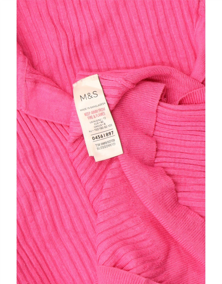 Maglione da donna Marks & Spencer con collo alto UK 12 Viscosa rosa medio