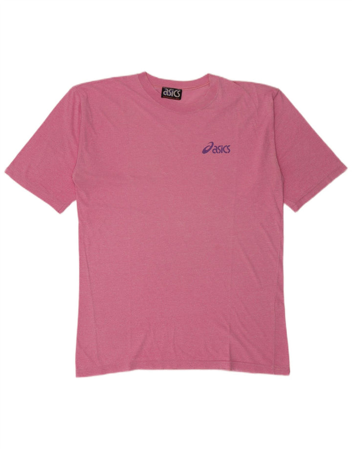 T-shirt grafica da uomo Asics Top XL in cotone rosa
