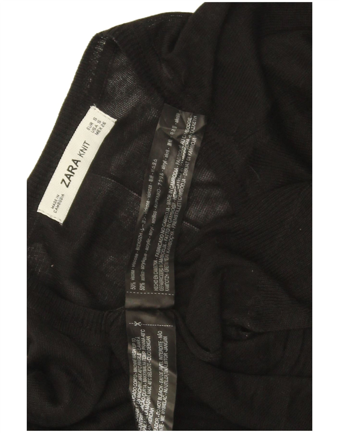 Maglione Zara da donna con scollo a barca UK 10 piccolo in viscosa nera