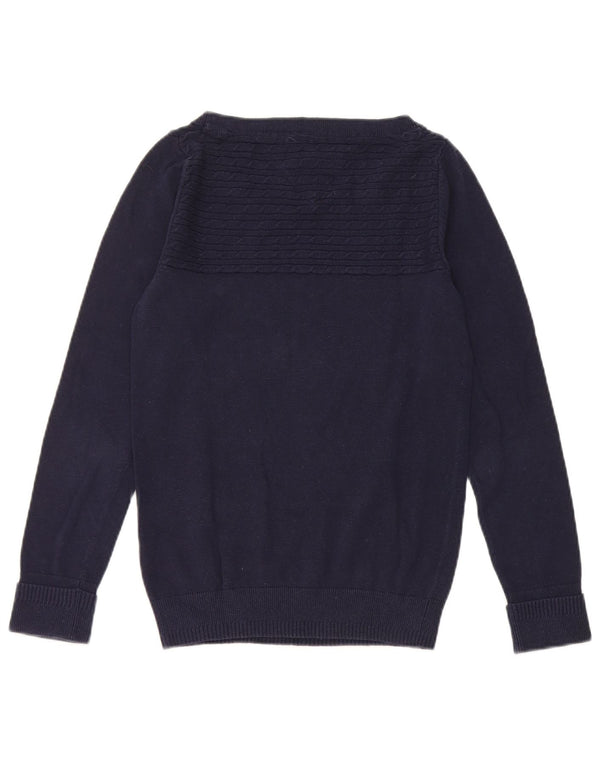 Maglione maglione con scollo a barca da donna Tommy Hilfiger UK 10 piccolo blu navy