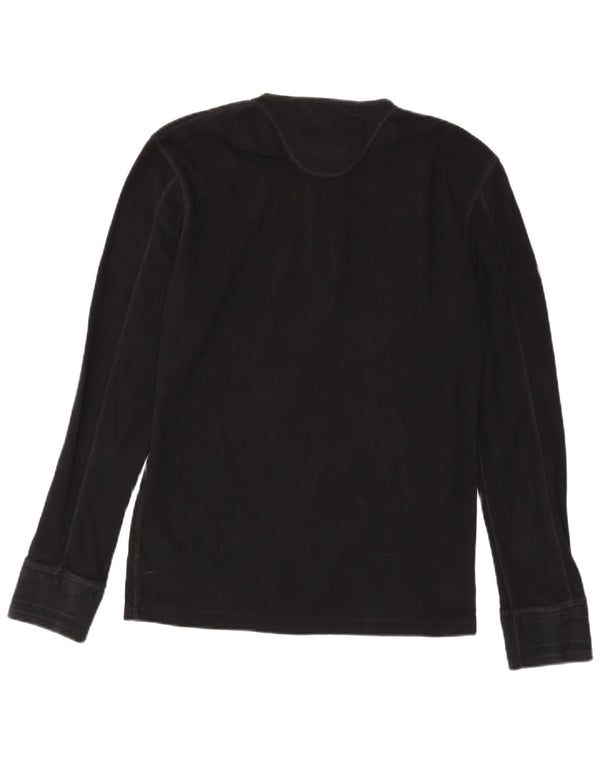 SUPERDRY Top Heritage da uomo a maniche lunghe XL in cotone nero