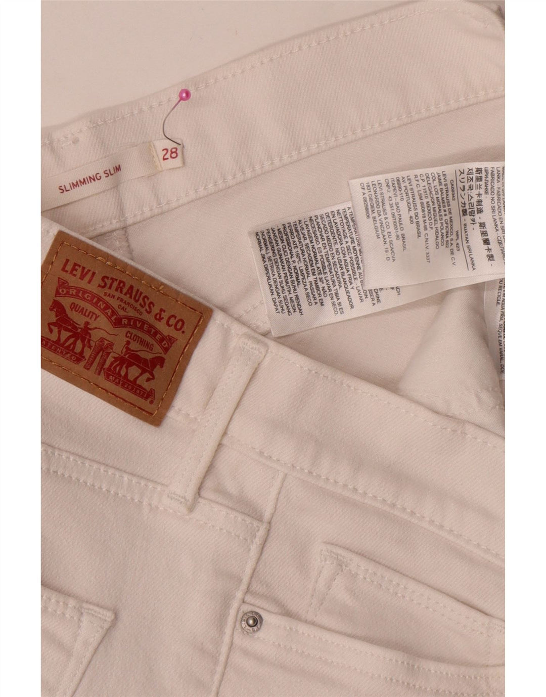 Jeans slim snellenti da donna Levi's W28 L31 cotone bianco