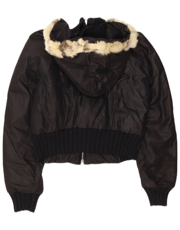 Piumino Donna Con Cappuccio TRUSSARDI JEANS IT 44 Medium Nero Poliammide