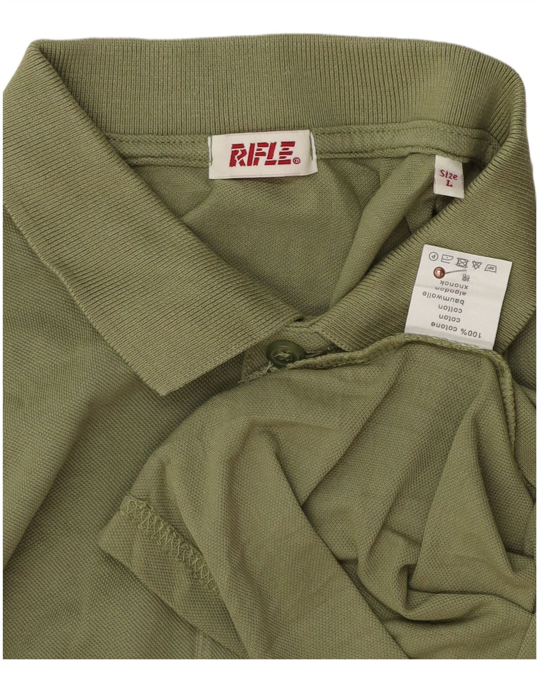 Polo da uomo Rifle Large in cotone verde