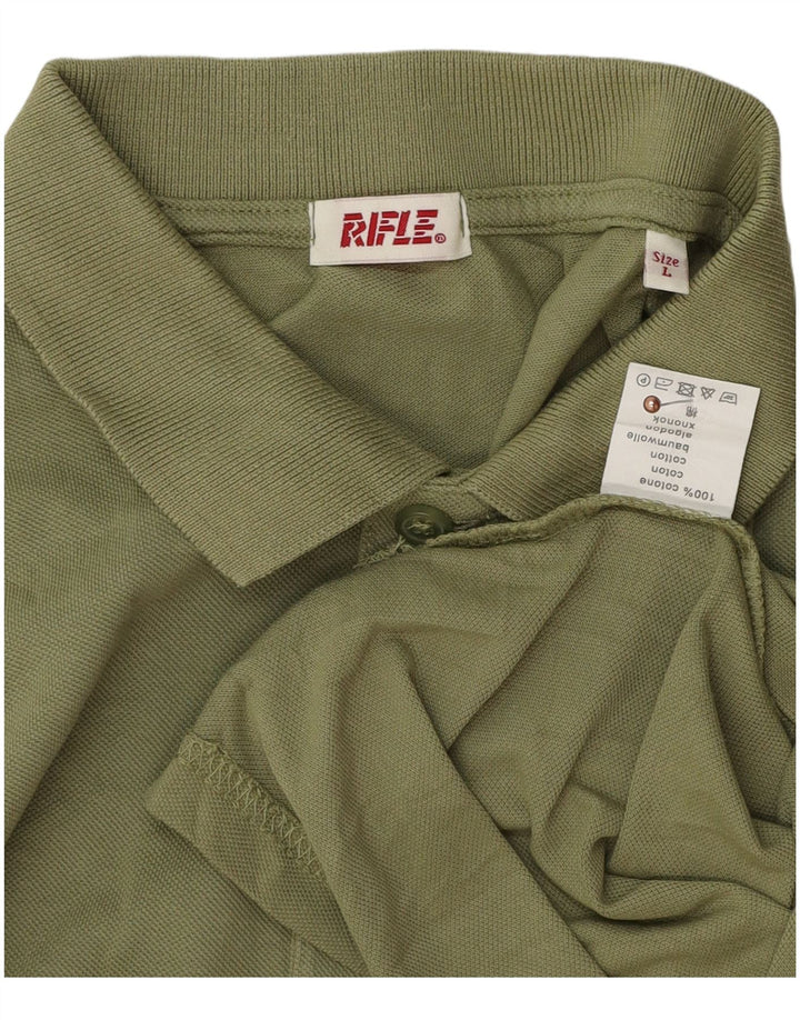 Polo da uomo Rifle Large in cotone verde