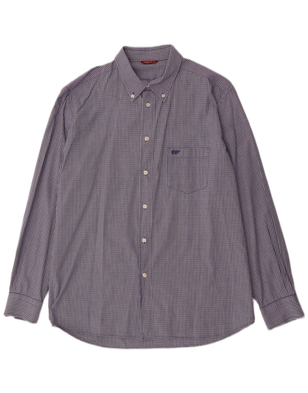 Camicia da uomo Carrera 2XL in cotone a quadri blu