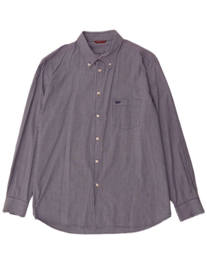 Camicia da uomo Carrera 2XL in cotone a quadri blu