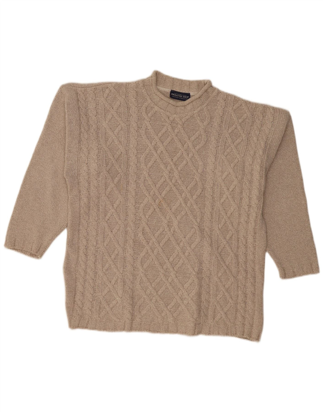 IL NEGOZIO DI MAGLIONE Maglione da uomo con collo alto, grande cotone beige