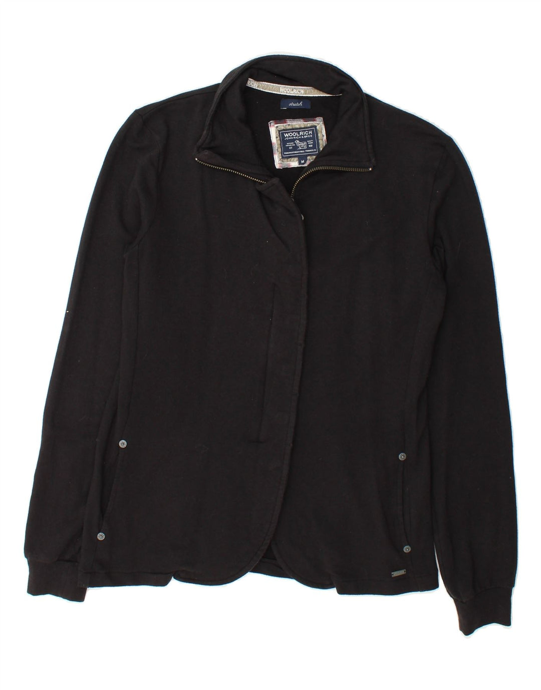 WOOLRICH Womens Blazer Jacket UK 12 Medium Black Modal Vintage Woolrich and Second-Hand Woolrich from Messina Hembry 