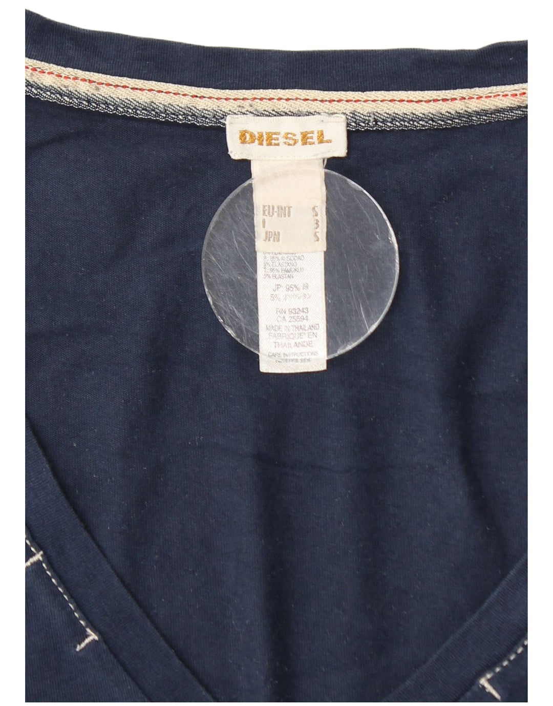 T-shirt da uomo Diesel Top Small in cotone blu navy