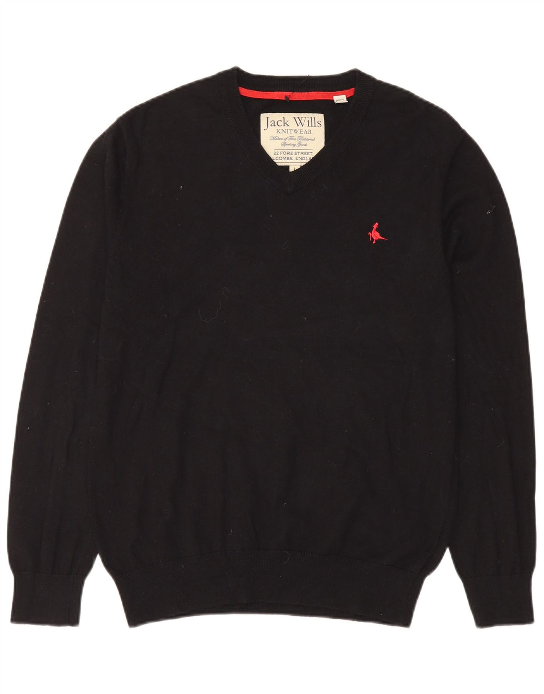 Maglione da uomo con scollo a V Jack Wills, grande cotone nero