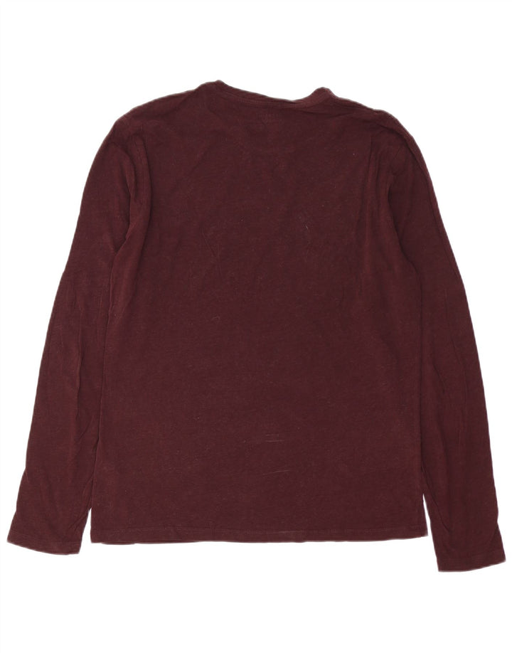 Maglia da uomo a maniche lunghe All Saints in cotone bordeaux medio