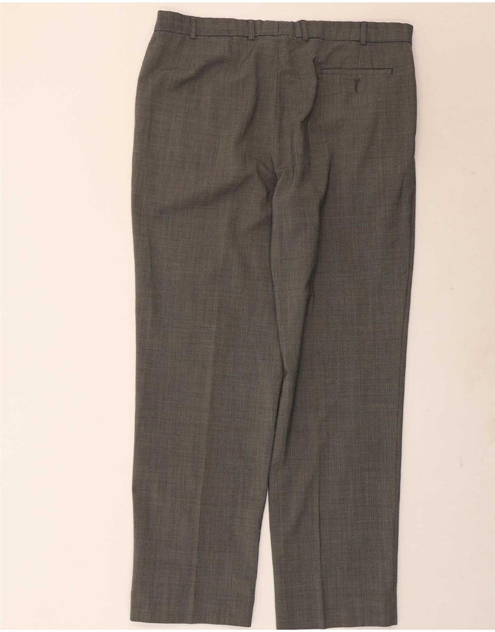 Pantaloni da abito con pegging da uomo Marks & Spencer W40 L33 poliestere nero