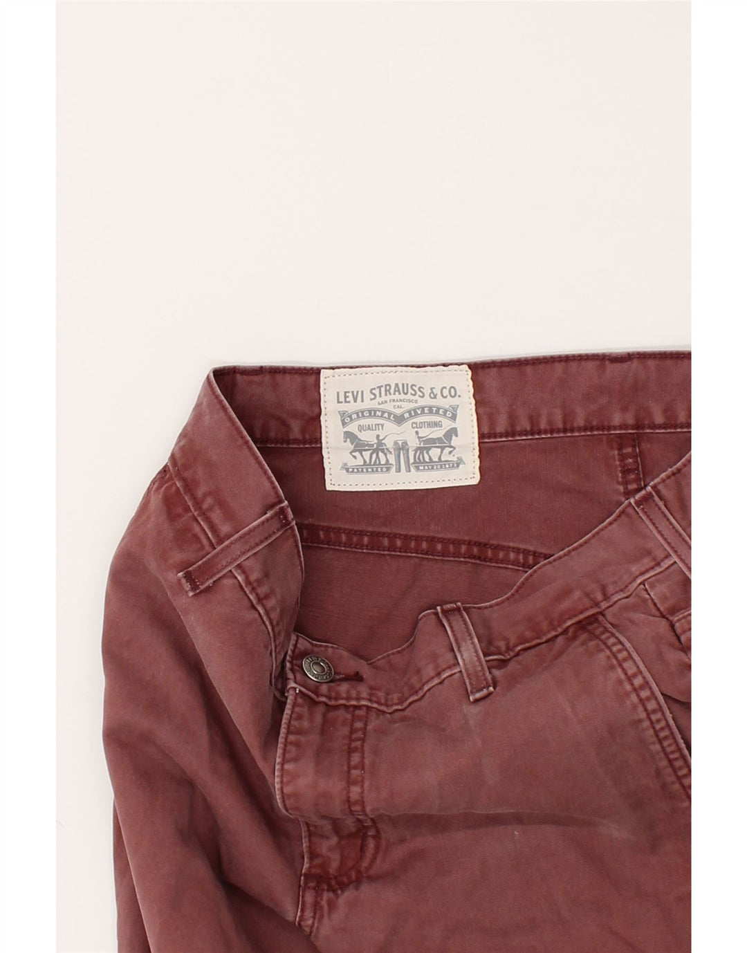 LEVI'S Mens Slim Chino Trousers  W30 L32 Maroon Cotton Vintage Levi's and Second-Hand Levi's from Messina Hembry 