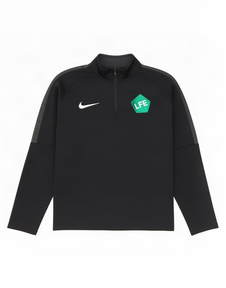 Top della tuta da ginnastica Nike Dri Fit Graphic Pullover da uomo, colore nero medio