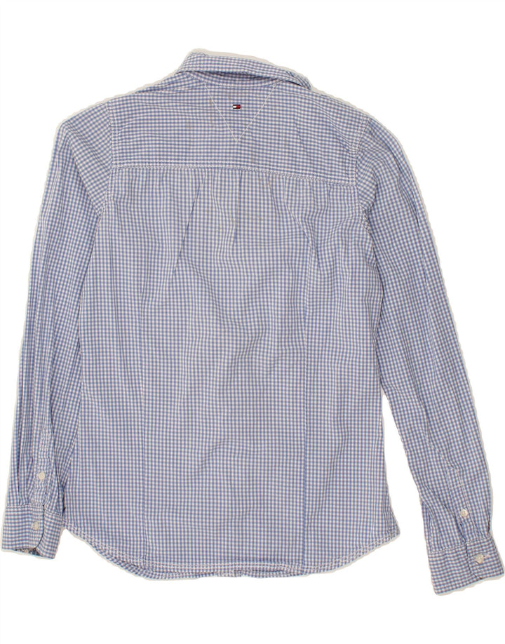 TOMMY HILFIGER Girls Ruffle Front Shirt 13-14 Years Blue Gingham Vintage Tommy Hilfiger and Second-Hand Tommy Hilfiger from Messina Hembry 