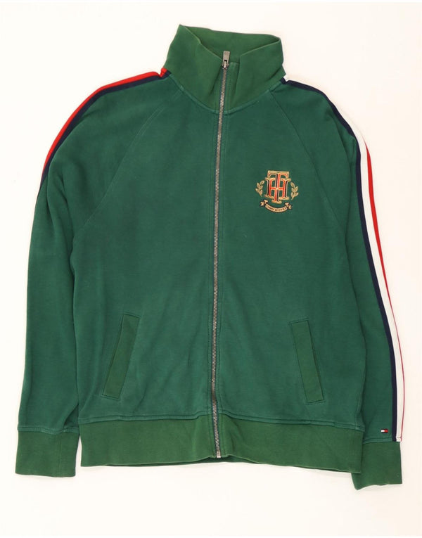 Giacca da tuta da uomo Tommy Hilfiger color block verde medio