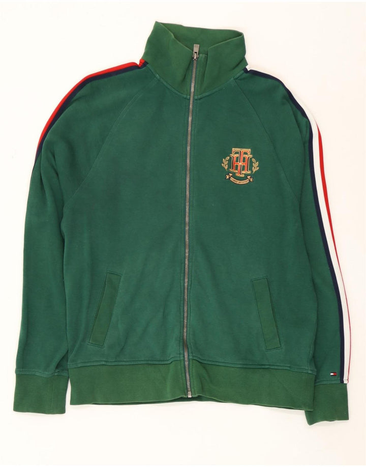 Giacca da tuta da uomo Tommy Hilfiger color block verde medio