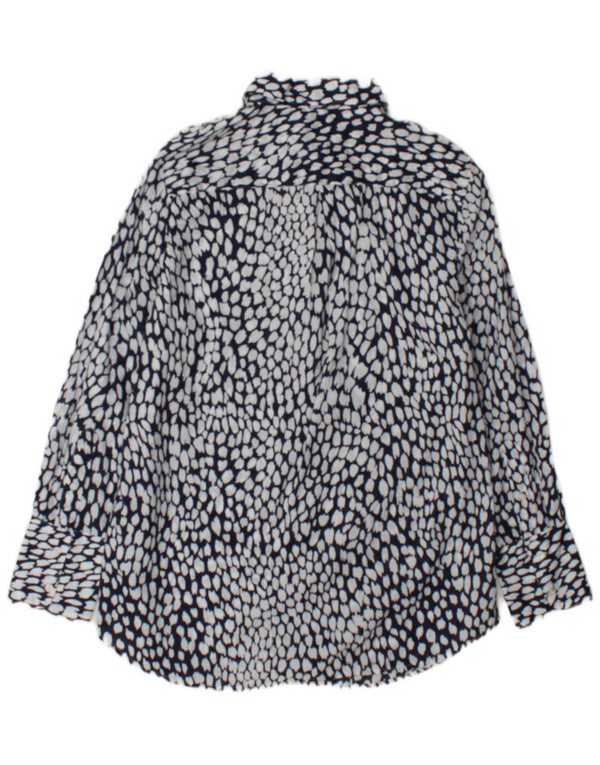 Camicia da donna Marks & Spencer UK 14 grande cotone maculato bianco