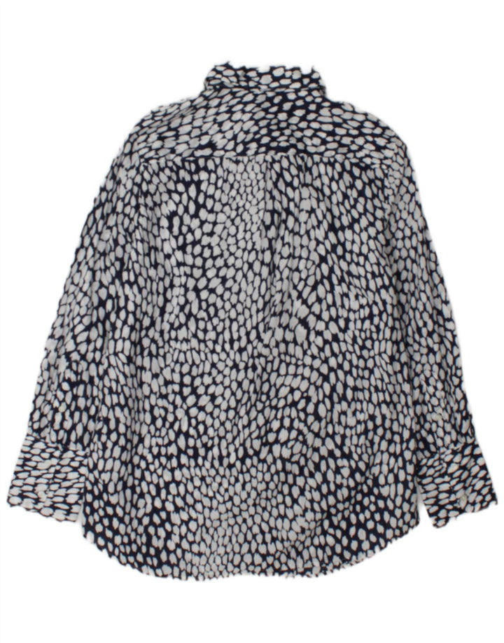 Camicia da donna Marks & Spencer UK 14 grande cotone maculato bianco