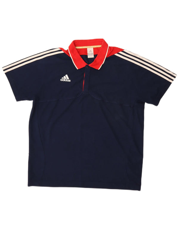 Polo ADIDAS da uomo UK 48/50 XL Blu navy in cotone color block